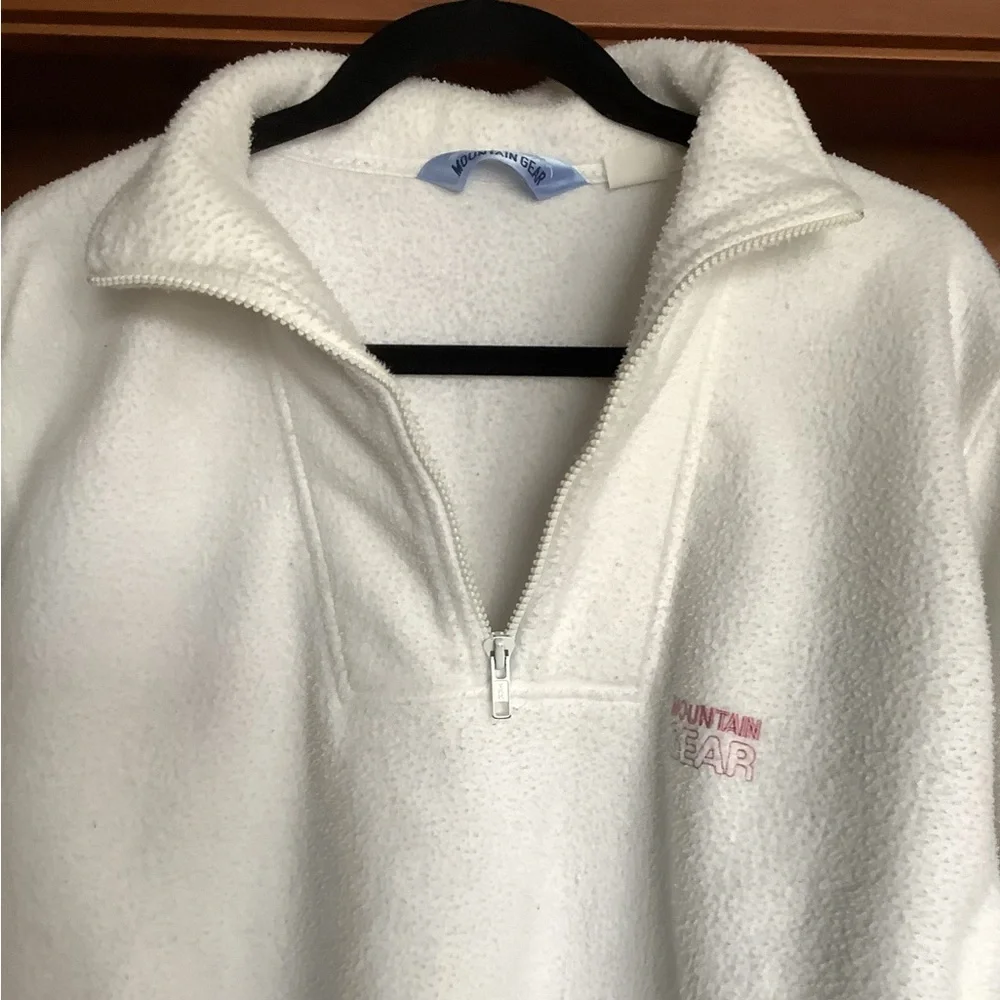 Vintage Mountain Gear Quarter Zip Fleece Pullover | 90s Outdoor Hiking Sweater X - Picture 7 of 12